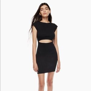 *NEW* Aritzia Wilfred Free Cut-Out Knit Black Mini Dress